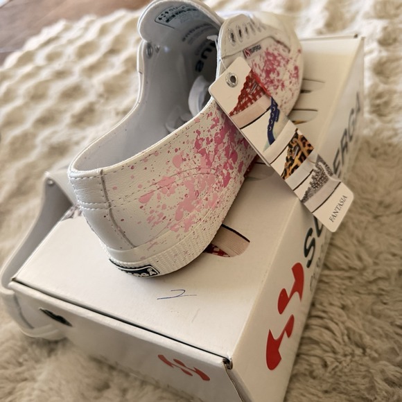 Superga 2750 Splatter Sneakers - White/Pink - Women's 9 / Men's 7.5 (NIB) - Picture 6 of 12